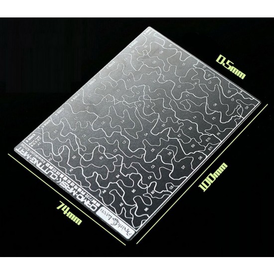 Mini Camo Stencil (Masking, 2-sided) for 1/72, 1/100 Scale Models (90x50mm)