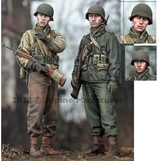 ALPINE MINIATURES 1/35 AM35314 US Infantry and Medic - Kit de resina de 2 piezas ALPINE MINIATURES 1/35 AM35314 US Infantry and Medic - Kit de resina de 2 piezas