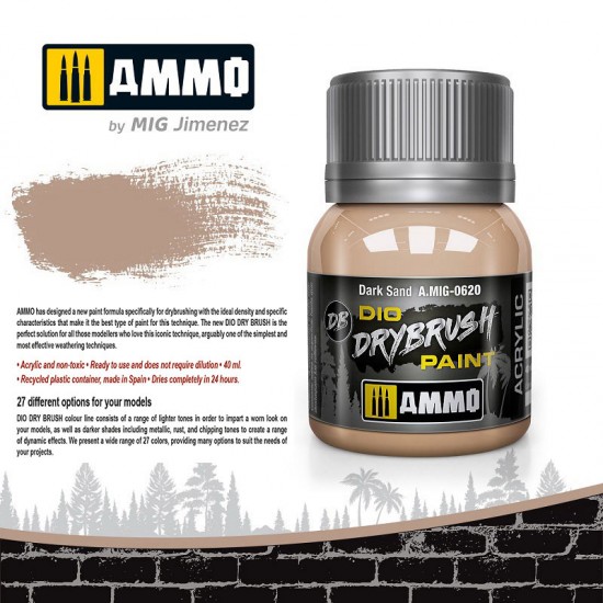 DIO Drybrush Acrylic Paint - Dark Sand (40ml)