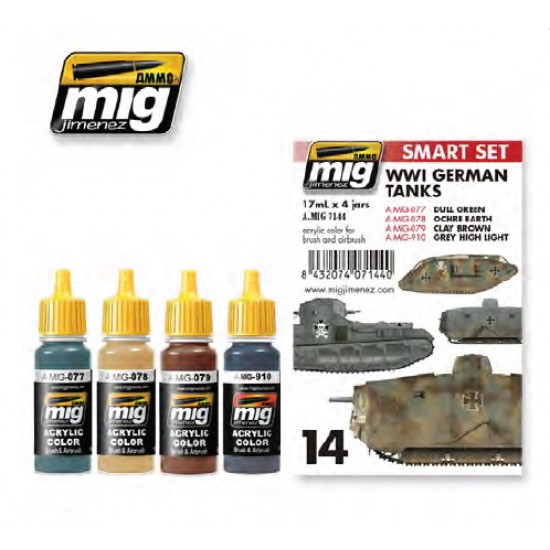 Smart Acrylic Paint Set - WWI German Tanks (17ml x 4)