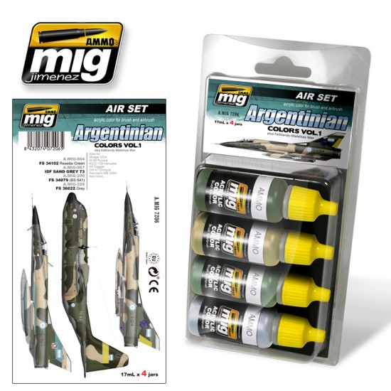 Acrylic Paint set - Argentinian Colours Vol.1 (Also Falklands War) (17ml x 4)