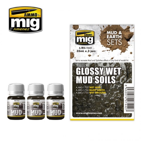 Glossy Wet Mud Soils Set - Mud and Earth Effect (3 x 35ml)