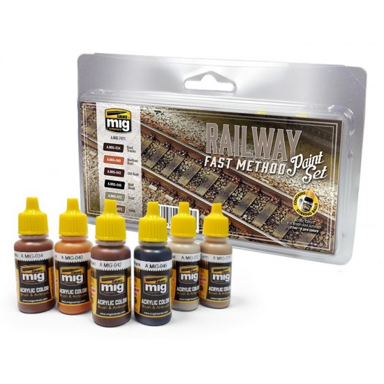 Acrylic Paint Set - Railway Fast Method (6 x 17ml)