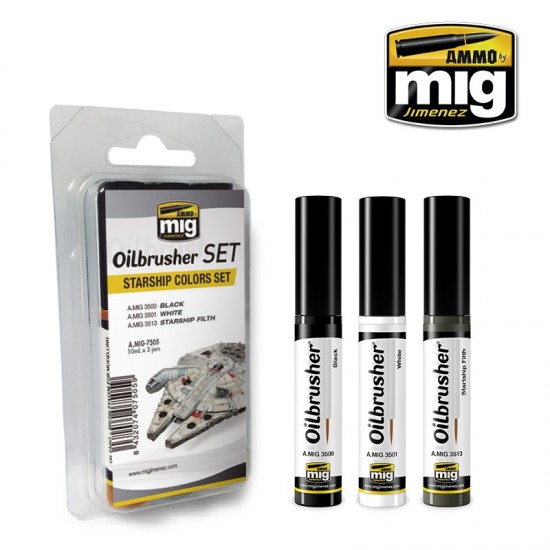 Oilbrushers Set - Starship Colours (3 Oil paints with fine brush applicators)