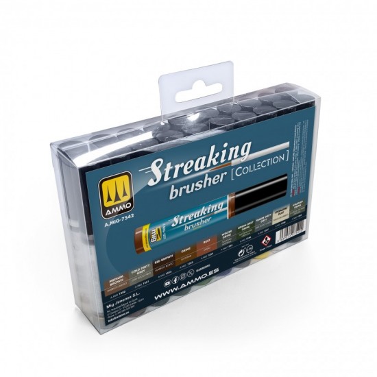 AMMO Collections: Weathering Streakingbrushers (10 jars, 10mL each)