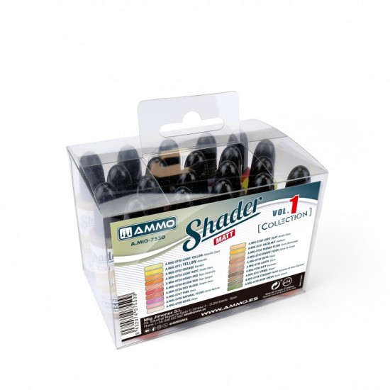 AMMO Collections: Acrylic Shaders Vol.1 (20 jars, 10mL each)
