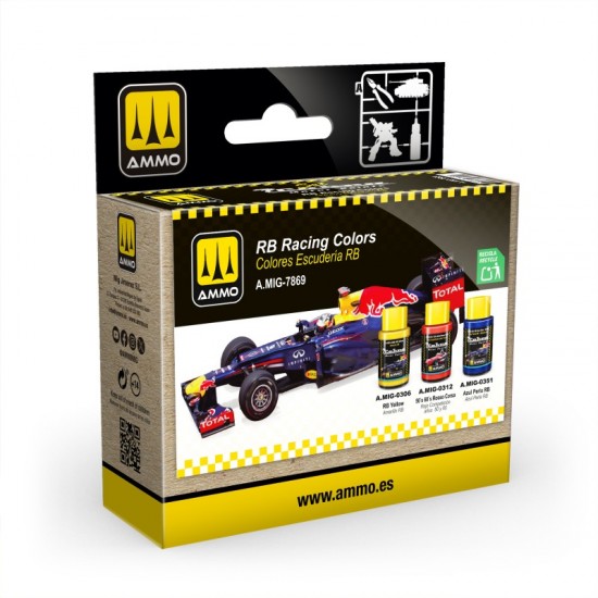 Cobra Motor Acrylic Paint set - RB Racing Colours (3 jars, each 30ml)
