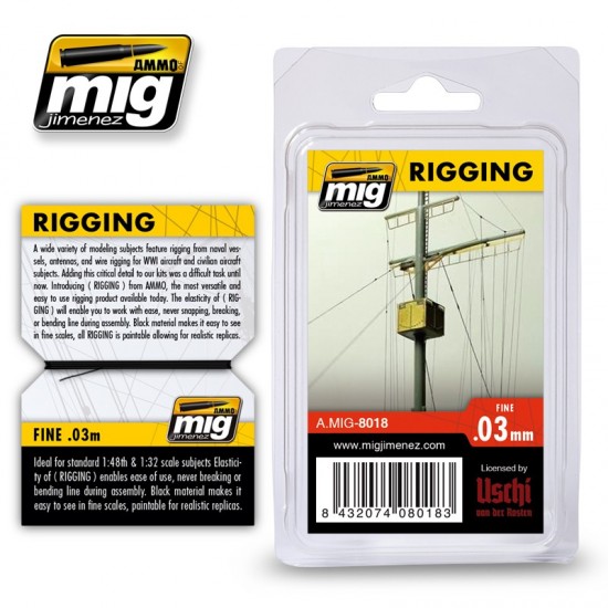 Rigging - Fine for 1/32, 1/48 scales (Width: 0.03mm)