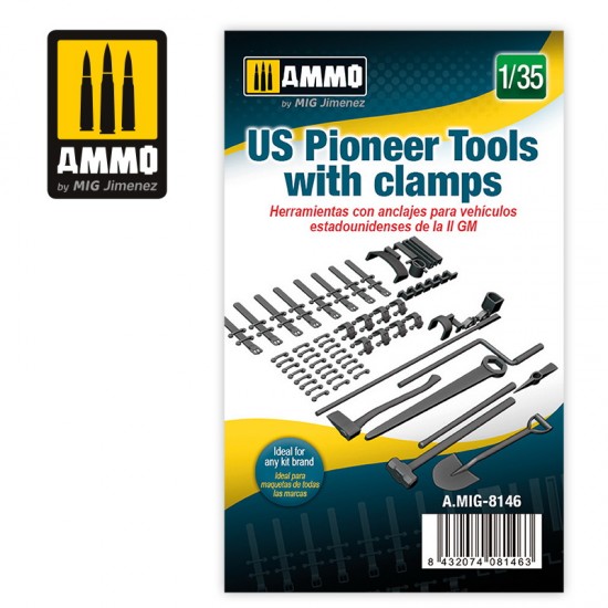 1/35 US Pioneer Tools with Clamps Resin Kit