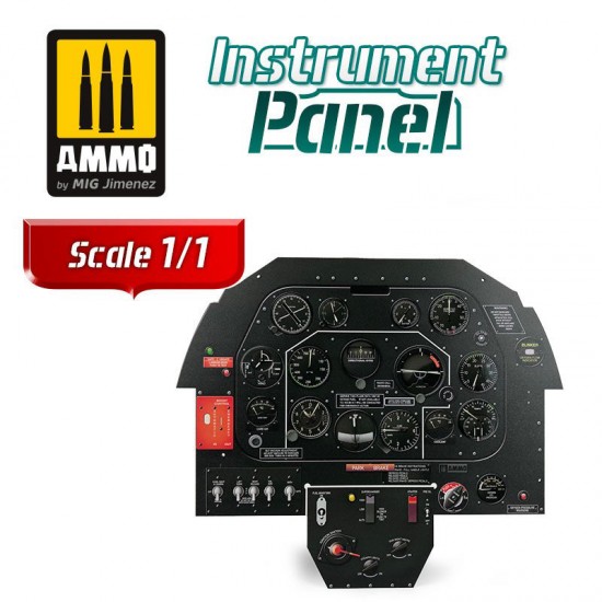 1/1 North American P-51D Mustang Instrument Panel (758 x 646 x 30 mm)