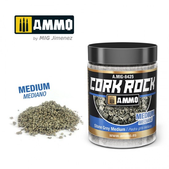 Terraform Cork Rock Stone Grey Medium (synthetic cork in 100ml jar)