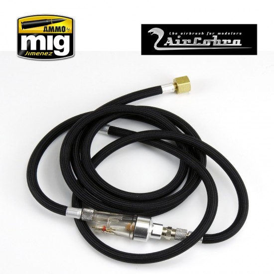 "Aircobra"  Airbrush 1.8m Braided Air Hose w/Moisture Trap
