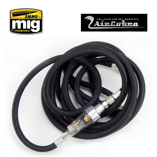 "Aircobra"  Airbrush 3m Braided Air Hose w/Moisture Trap