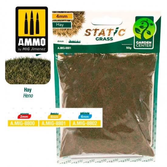 Static Grass - Hay Fibre Length: 4mm (50gr/bag)