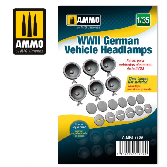 1/35 WWII German Vehicle Headlamps (without Lens)
