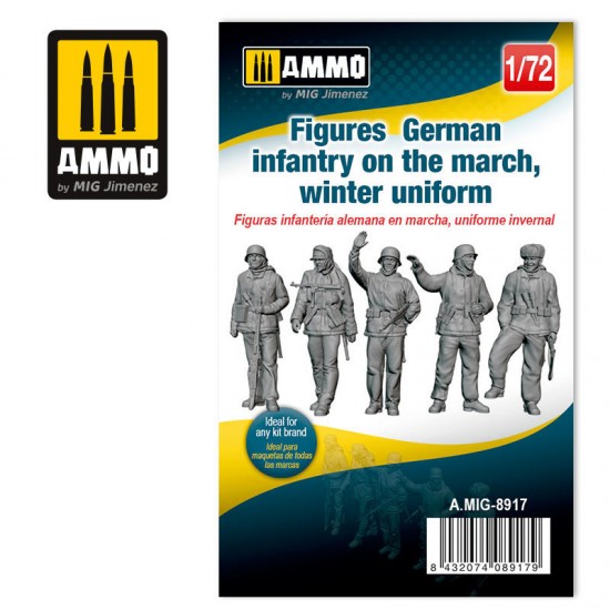 1/72 German Infantry on the March, Winter Uniform Figures