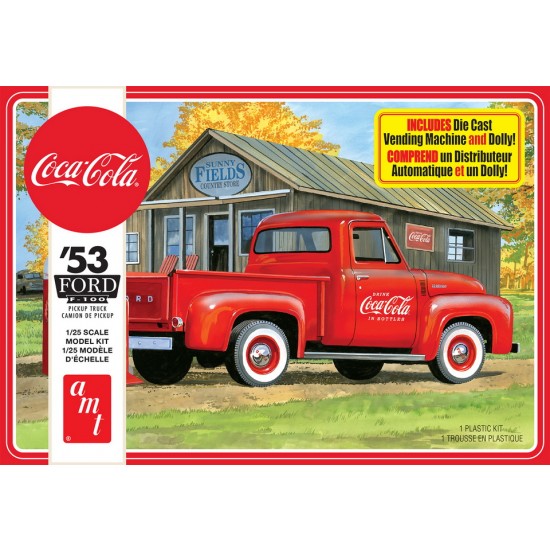 1/25 1953 Ford Pickup Truck (Cola-Cola) w/Coke Machine & Dolly