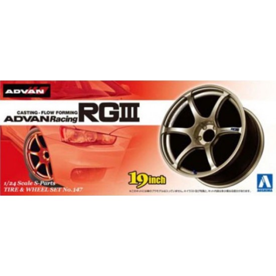 1/24 19inch Advan Racing RGIII Wheels & Tyres Set (4 Wheels + 4 Tyres)