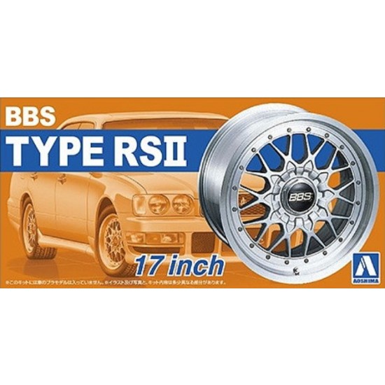 1/24 17inch BBS RSII Wheels and Tyres Set (4 Wheels + 4 Tyres)
