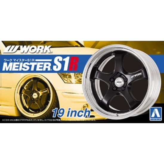 1/24 19inch Work Meister S1R Wheels & Tyres Set (4 Wheels + 4 Tyres)