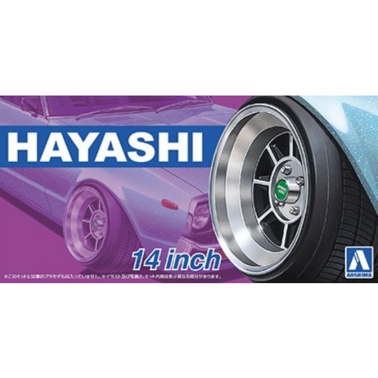 1/24 14inch Hayashi Wheels and Tyres Set