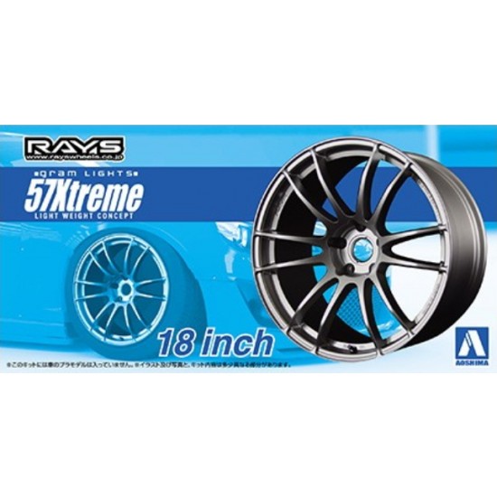 1/24 18inch Gram Lights 57 Extreme Wheels and Tyres Set 