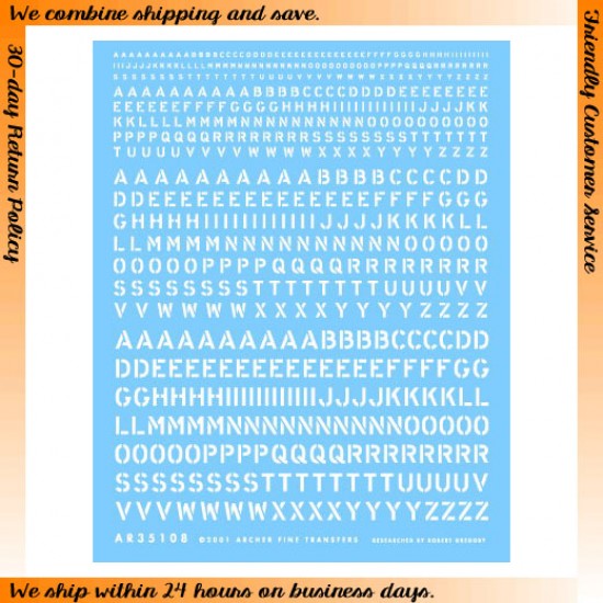 1/35 Stencil Lettering Commonly Found on US Vehicles (White) 