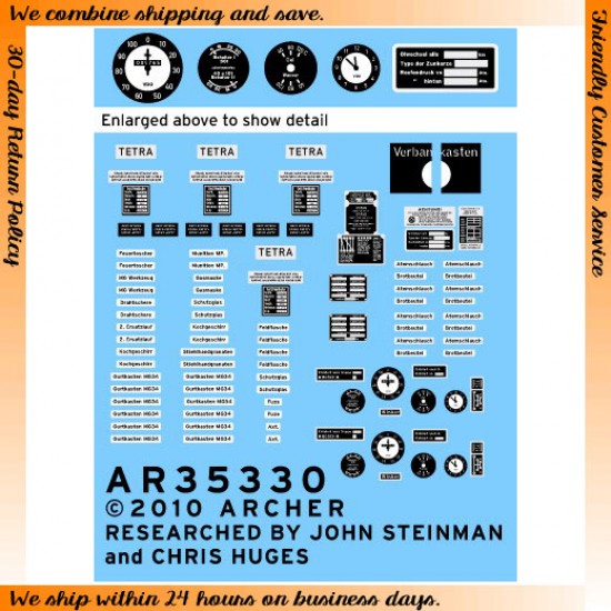 1/35 SdKfz.221/223 Instruments &Placards for Bronco kit