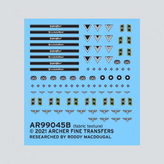 1/35 Heer Uniform Patches for Armored Reconnaissance Troops (Fabric Texture Applique)