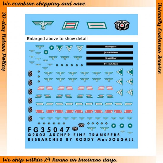 1/35 German Early War Uniform Patches for Artillery Troops