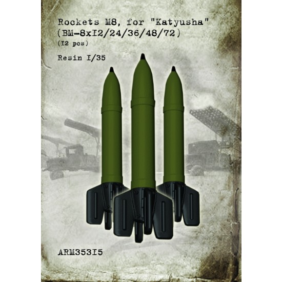 1/35 Rockets M8 for Katyusha (Bm 8X12/24/36/48/72) 12pcs