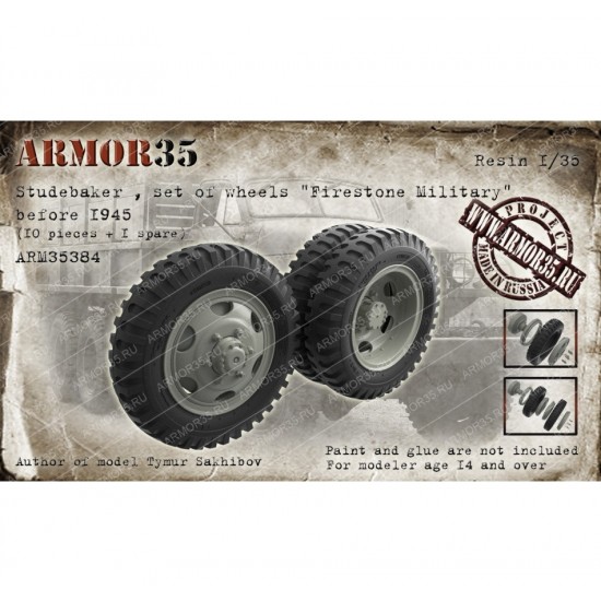 1/35 Studebaker "Firestone Military" Wheels Before 1945 (10pcs & 1 Spare)