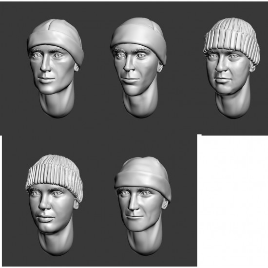 1/35 Modern Heads in Knitted and Fleece Caps Vol.1