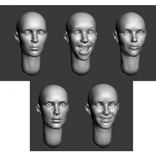1/35 Bald Female Heads Vol.2