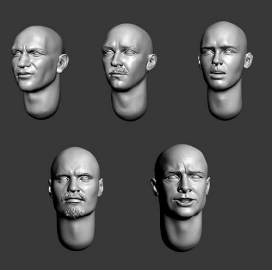 1/35 Bald Heads Set Vol.9 (resin)