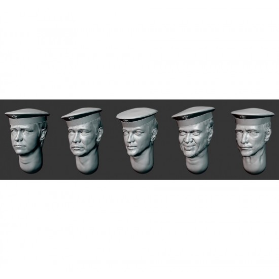 1/35 WWII Soviet Sailors Head x5 (Set 2)