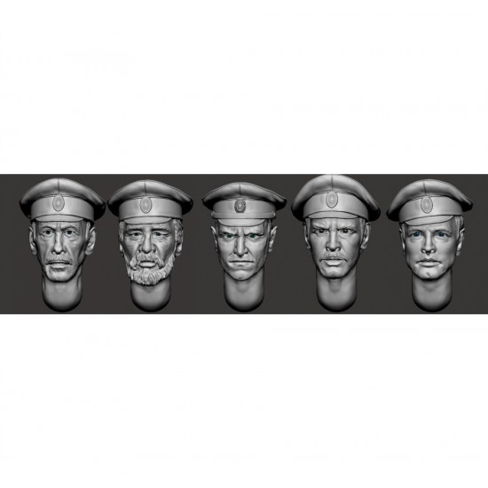 1/35 WWI Russian Soldiers Head x5 (Set 3)