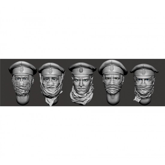 1/35 WWI Russian Soldiers Head x5, Osovets ''Attack of The Dead''