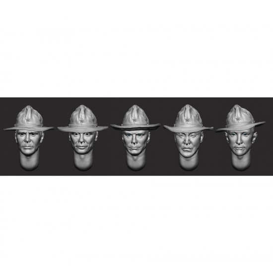 1/35 Soviet Soldiers Head x5 (Set 2) Afghanistan