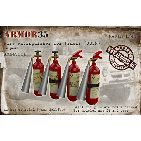 1/43 USSR Fire Extinguisher for Trucks (4pcs)