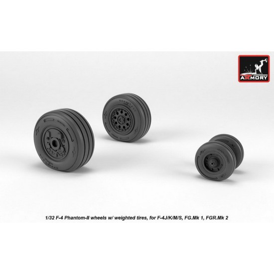 1/32 F-4J/K/M/S Phantom II/FG.Mk 1/FGR.Mk 2 Wheels w/Weighted Tyres (late)