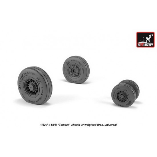 1/32 F-14 Tomcat Early Type Wheels w/Weighted Tyres for F-14A/B kits