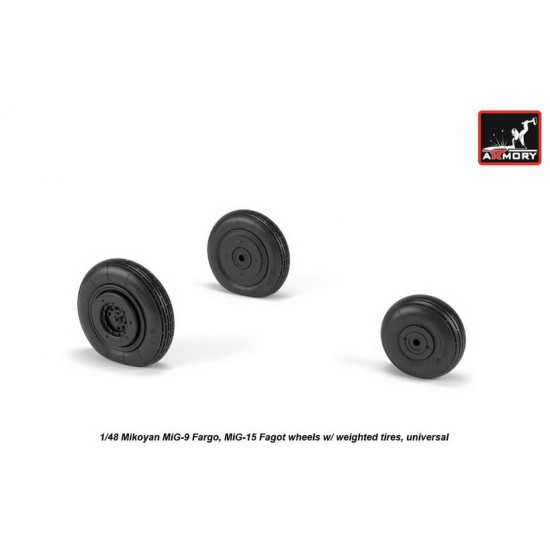 1/48 Mikoyan MiG-9 Fargo/MiG-15 Fagot (Early) Wheels w/Weighted Tyres