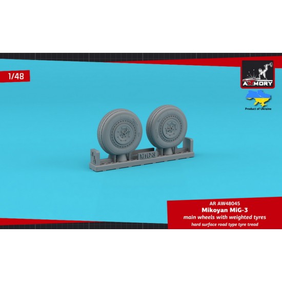 1/48 MiG-3 Main Wheels with Weighted Tyres (hard surface road type tread)