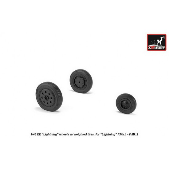 1/48 EE "Lightning-II" Wheels w/Weighted Tyres (Early) for Firefly F Mk.1 - F Mk.2