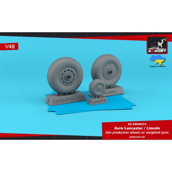 1/48 Avro Lancaster / Lincoln Wheels Late Type w/Weighted Tyres for HK Model/Tamiya kits