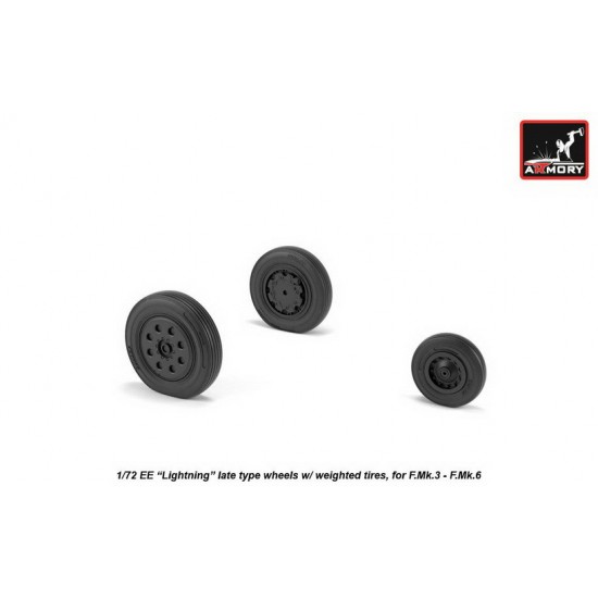1/72 EE "Lightning-II" Wheels w/Weighted Tyres (Late) for Firefly F Mk.3 - F Mk.6