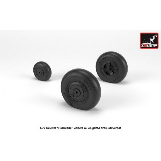 1/72 Hawker "Hurricane" Wheels w/Weighted Tyres