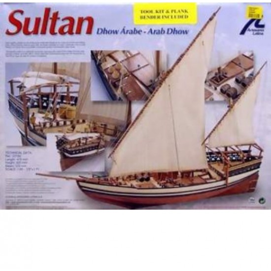1/85 Sultan Arab Dhow w/ #27003 Tools & Plankbender Wooden Ship Model