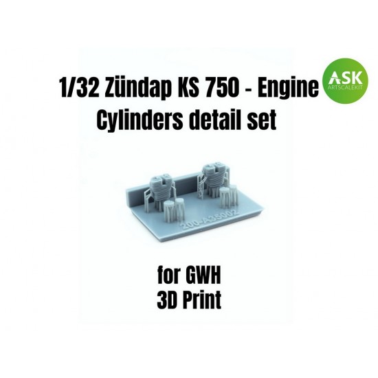 1/35 Zundap KS 750 Engine Cylinders Detail set for Great Wall Hobby kit